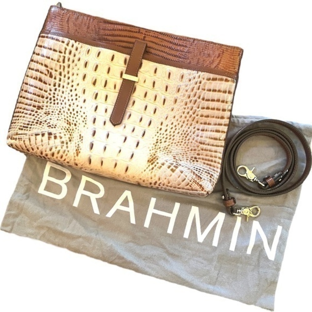 HOST PICK🥳 NWOT ▶️ BRAHMIN ◀️ All Day Croc Embossed Crossbody.